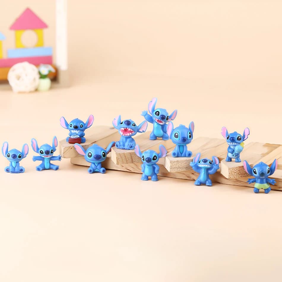 12 figurines miniatures Stitch, 3 cm, personnage de dessin animé Lilo et Stitch, décoration de table, modèle d'objet pour voiture, cadeau