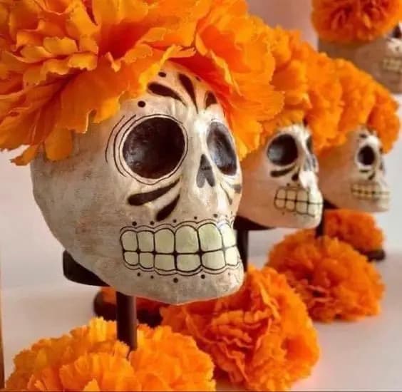 Têtes De fleurs De souci en vrac, jour des morts Dia De Los Muertos fleurs artificielles mexicaines pour Diwali maison bricolage couronne guirlande
