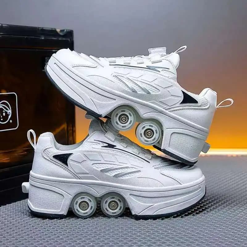 Nouveaux grands patins à roulettes rétractables à quatre roues, parfaits pour les sports de plein air et les activités de loisirs. Un excellent cadeau!