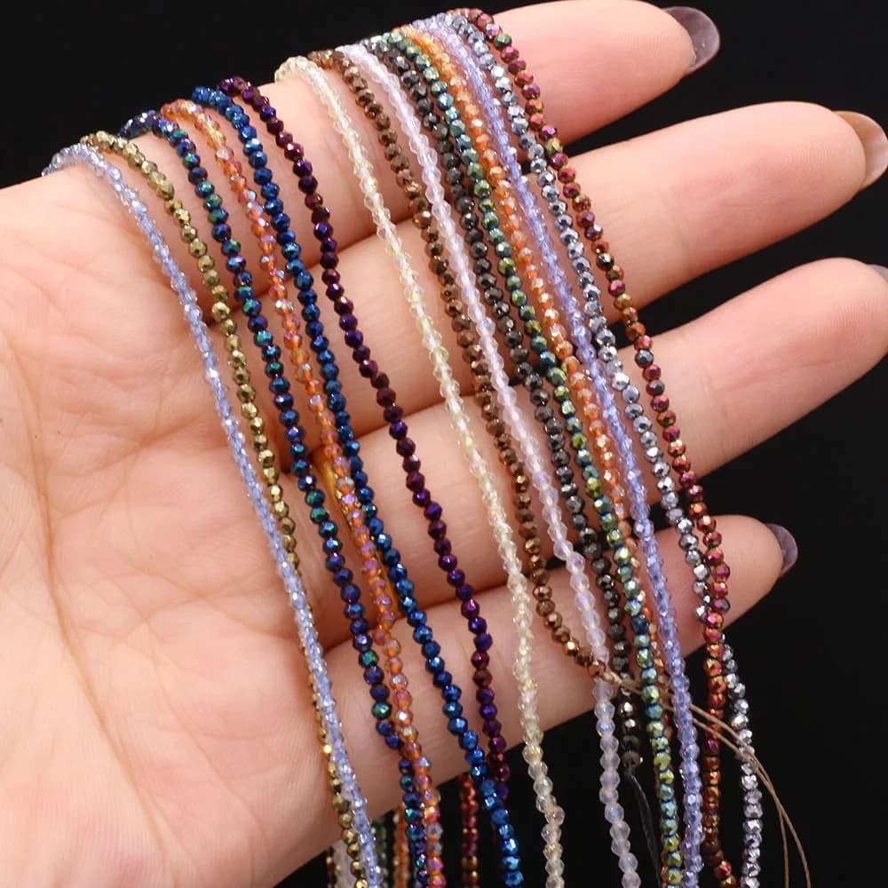 Perles en pierre naturelle, petites perles rondes, mélange de couleurs, perles d'espacement amples à facettes pour la fabrication de bijoux, accessoires de collier et de bracelet à faire soi-même