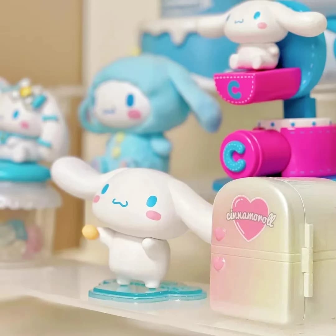Cinnamoroll Blind Box Série Cabane de Cuisine, Ornement Artisanal de Collection, Cadeau Tendance pour un Jouet Mignon et Surprise