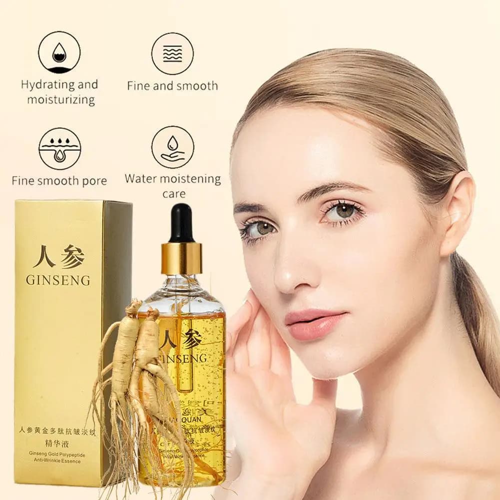 Sérum pour le visage au Ginseng efficace polypeptide doré Essence pour le visage nourrissant en profondeur hydratant pour la peau sérum de soin pour le visage