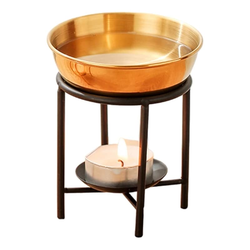 Diffuseur d'huiles essentielles, support combustion d'huile avec bol en acier inoxydable, diffuseur d'huile pour parfumer