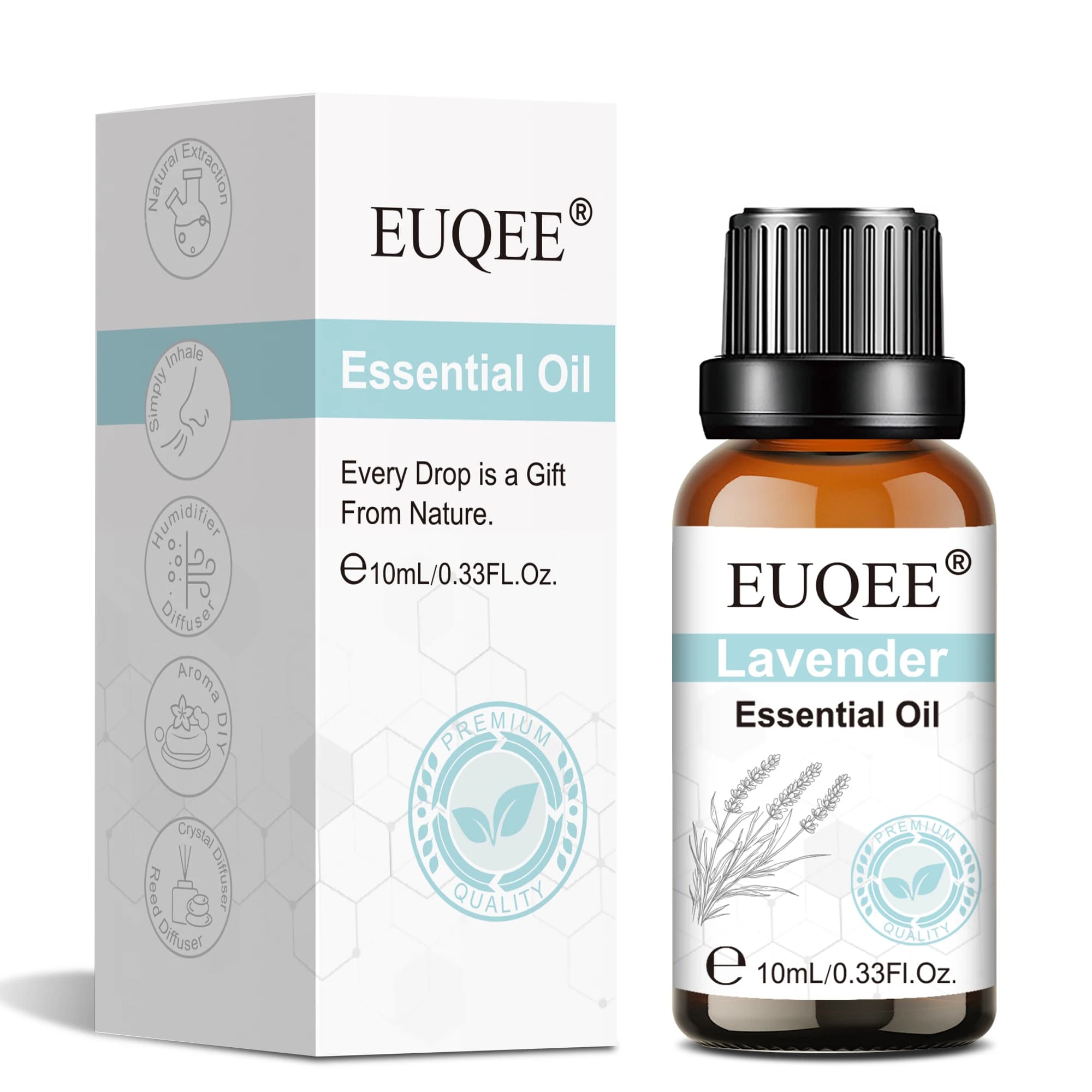 EUQEE 1 pièces huile essentielle pour humidificateur, diffuseur, fabrication de bougies-10ml/30ml/100ml huiles essentielles d'aromathérapie lavande vanille Rose
