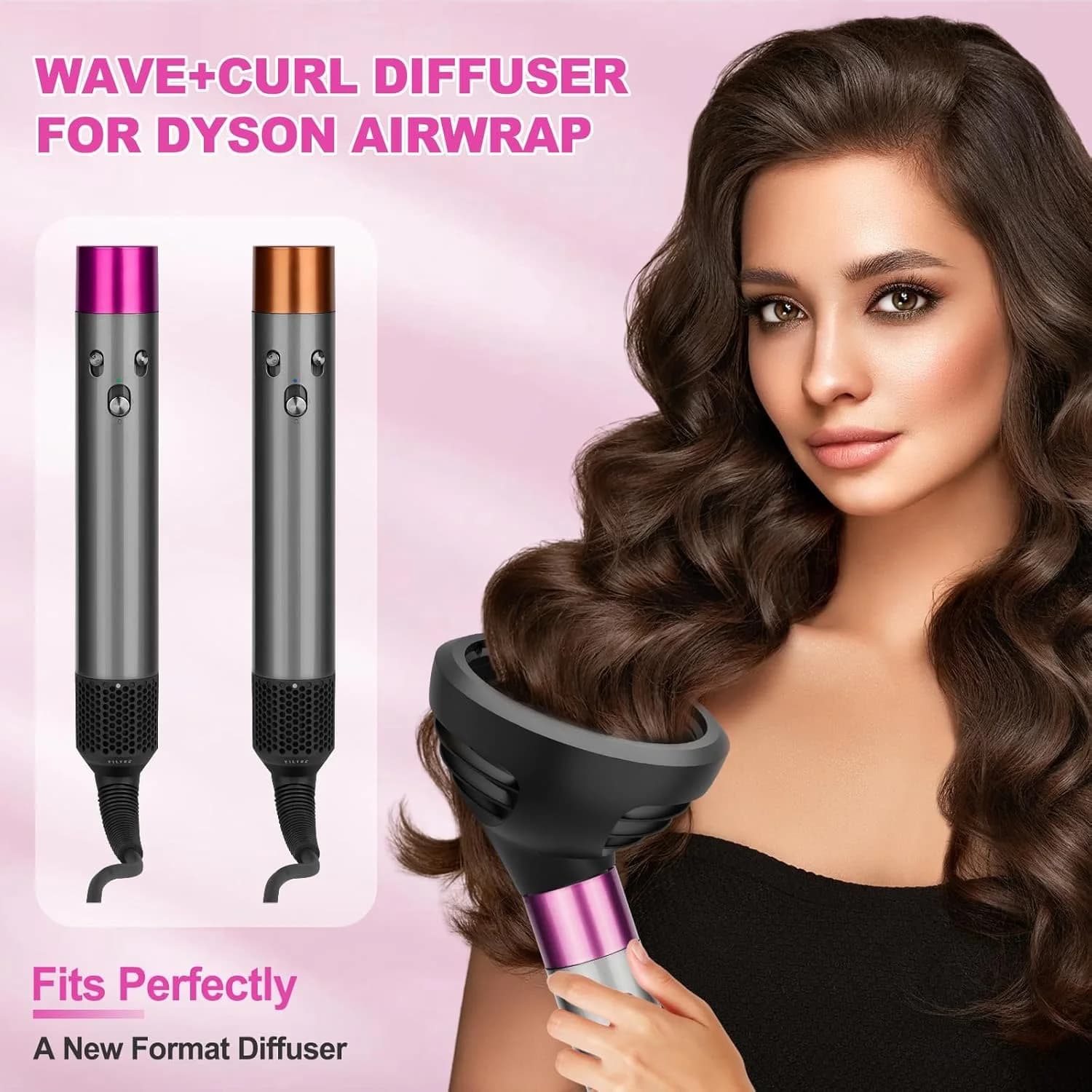 Fixation de diffuseur de boucles ondulées pour Dyson Airwrap, deux Modes diffuses de dôme de flux d'air pour diffuseur de cheveux Airwrap HS01/05 pour cheveux secs
