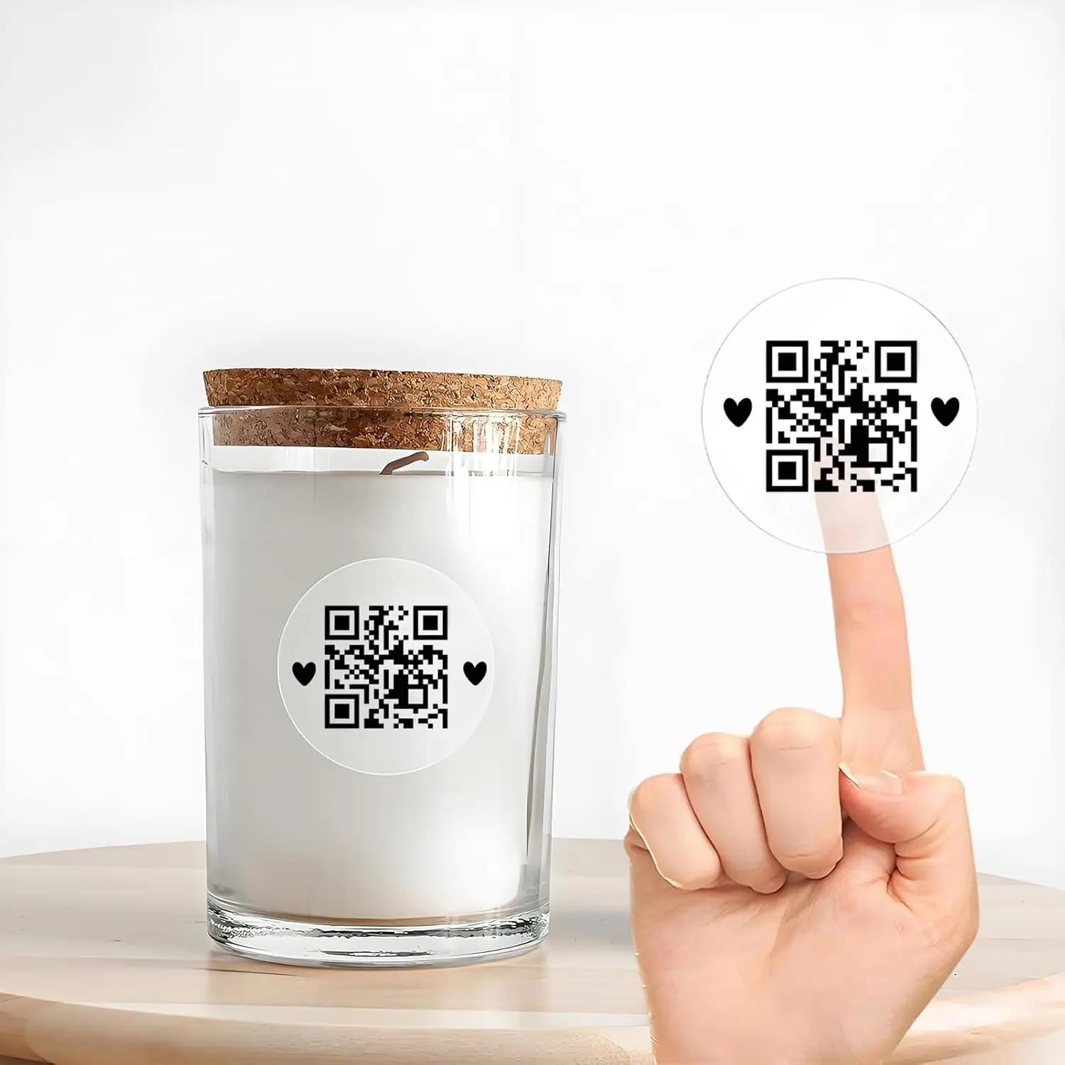 100-500 autocollants de code QR personnalisés étiquettes rondes en vinyle/transparent taille du rouleau en 4/5/6/9 cm