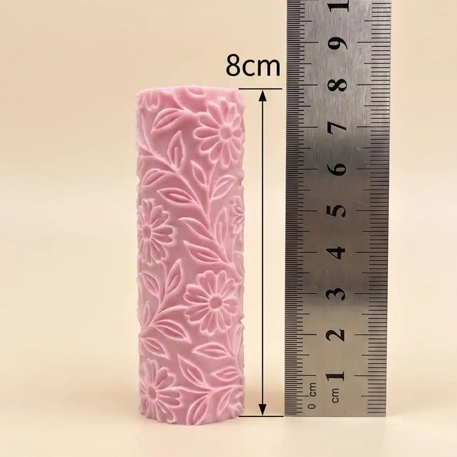 Rouleau de gaufrage Daisy Meadow pour la fabrication de bijoux - Rouleau texturé en plastique contemporain avec motif floral, compatible avec le polymère