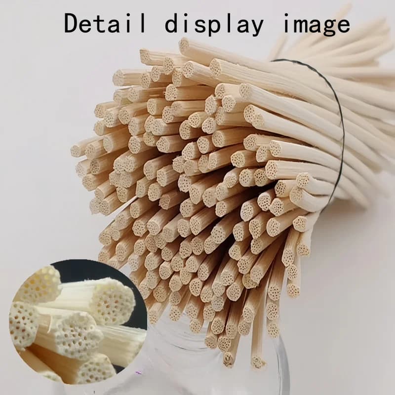100 pièces de bâtons de remplacement de diffuseur de roseau de 3mm, bâtons d'évaporation de bouteille d'arôme de rotin, bâtons de recharge de diffuseur d'arôme de rotin de bois naturel d'huile essenti