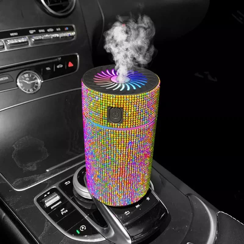 Humidificateur diffuseur de voiture en diamant de luxe avec lumière LED, purificateur d'air automatique, diffuseur d'aromathérapie, désodorisant, accessoires de voiture