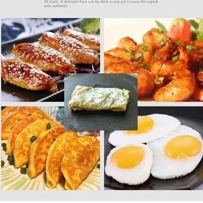 Poêle à frire en fonte non revêtue, plaque multi-usages antiadhésive pour crêpes, Pizza, poêle, outil de cuisson supérieur, Anti-déversement d'huile