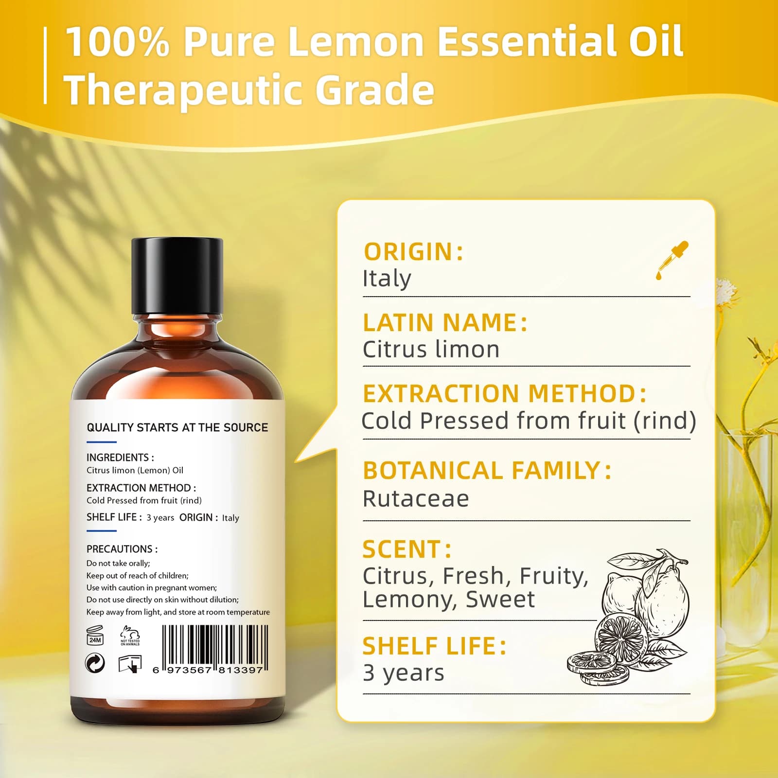 Château d'huile essentielle au citron