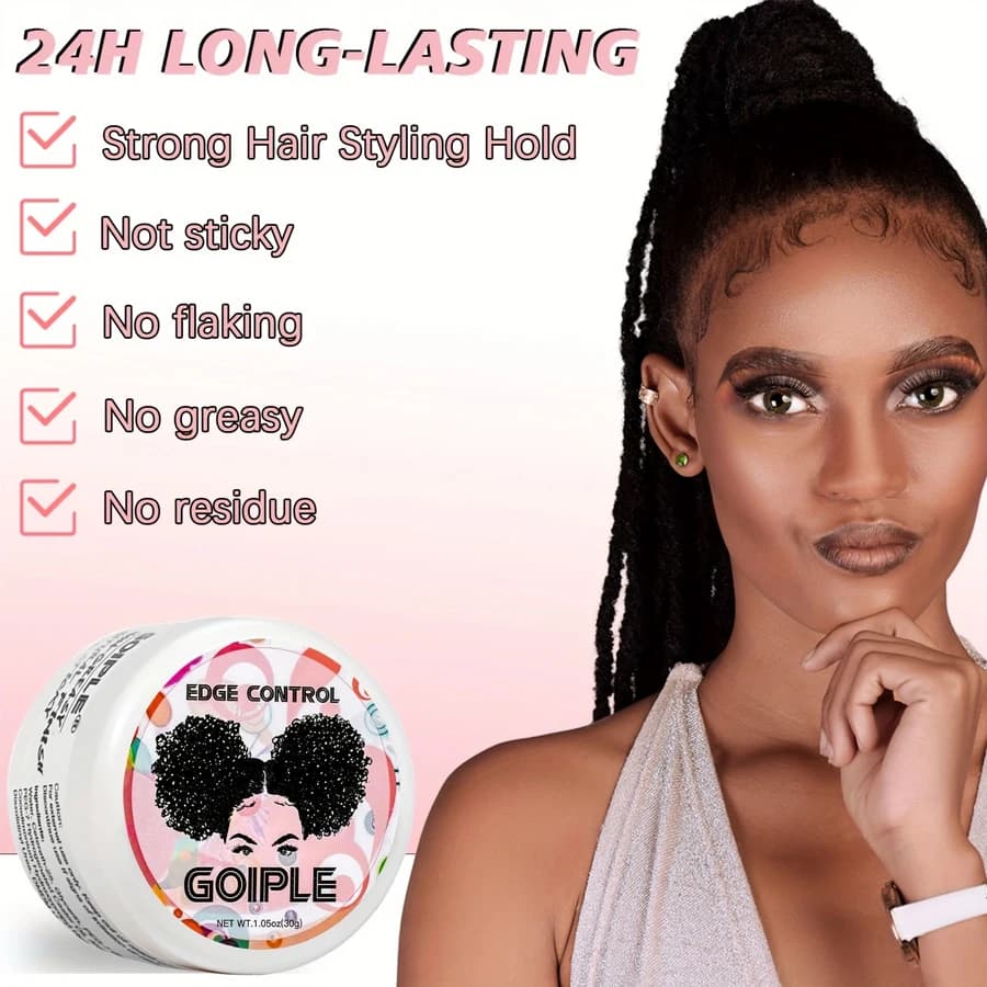 GOIPLE 30G contrôle des bords pour boucles 4C crème coiffante pour cheveux domine cassé et fixe Bang pommade Mini petit Gel pour cheveux