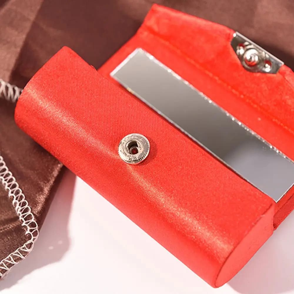 Boîtes en tissu design pour bijoux, sacs cosmétiques avec miroir, étuis à rouge à lèvres, porte-rouge à lèvres, boîtes d'emballage pour rouges à lèvres