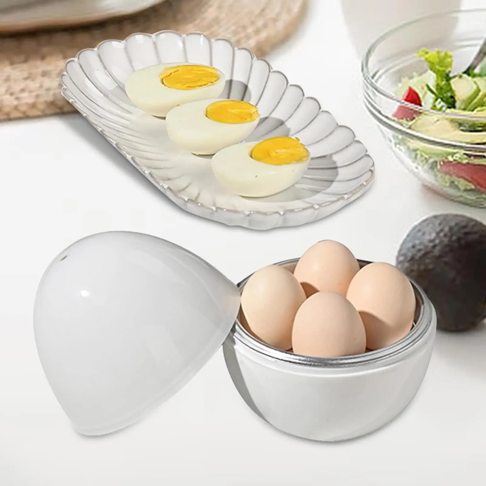 Cuiseur à vapeur pour œufs durs et durs, avec couvercle, cuiseur à vapeur pour œufs durs et doux, Gadgets de cuisine pour l'ébullition rapide des œufs