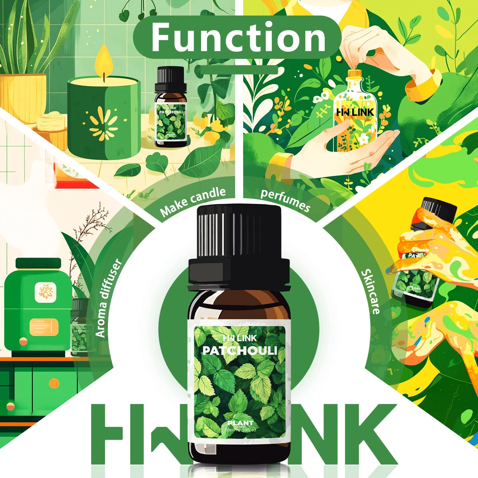 Huiles essentielles de patchouli, huile de Massage, soins de la peau, 100% naturel pur pour les soins capillaires, diffuseurs domestiques, peau, aromathérapie, parfums, 10ml
