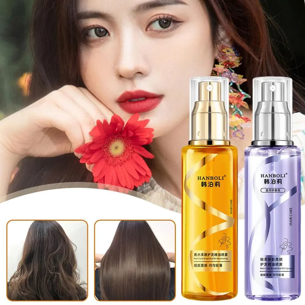 Spray d'huile capillaire inoffensif, 2 pièces, Spray pour cheveux bouclés, hydratant, nourrissant, sans lavage, produits antistatiques pour cheveux