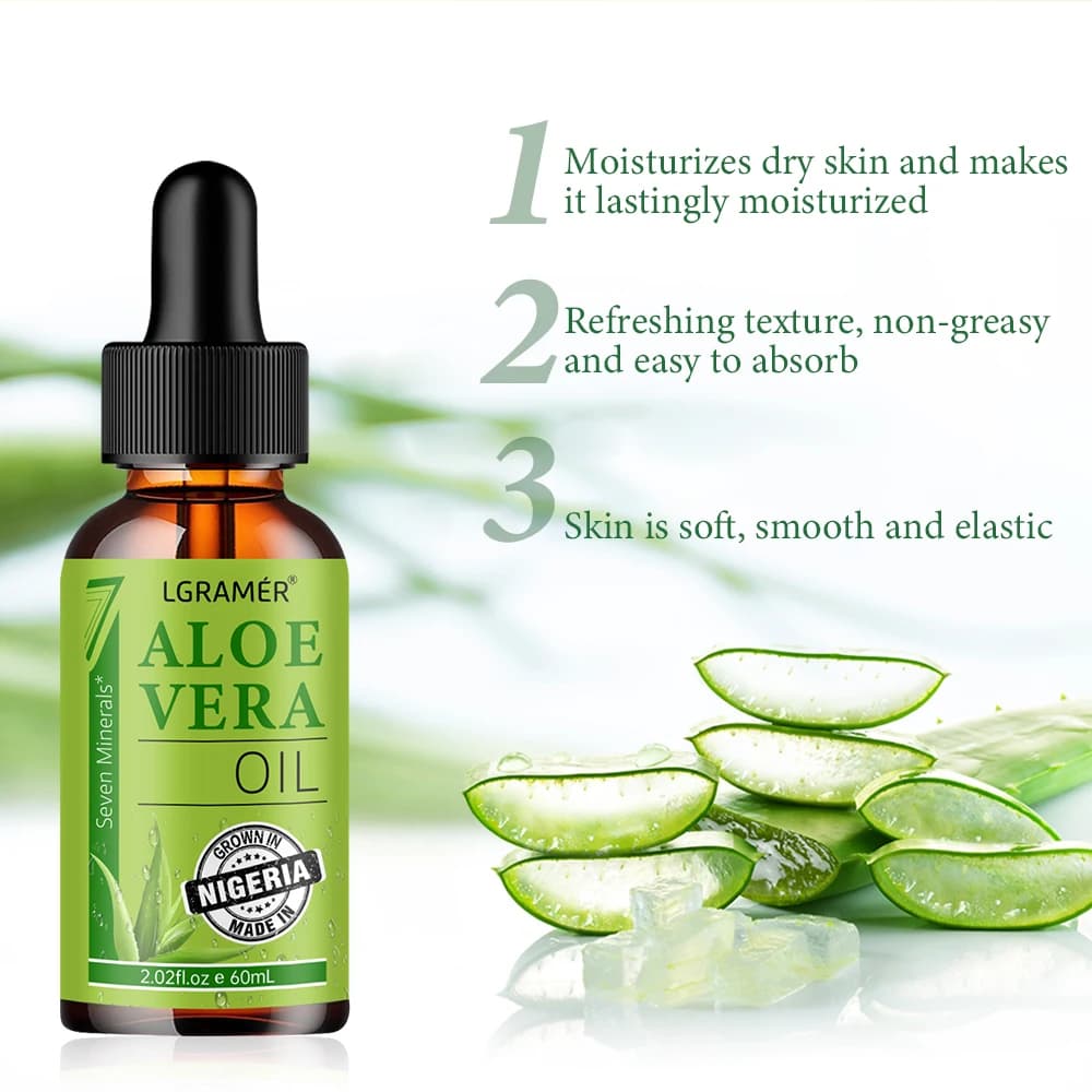 L'huile hydratante pour le visage à l'aloe vera maintient la peau humide tendre lisse pénètre profondément améliore la Texture de la peau Essence de soin pour la peau