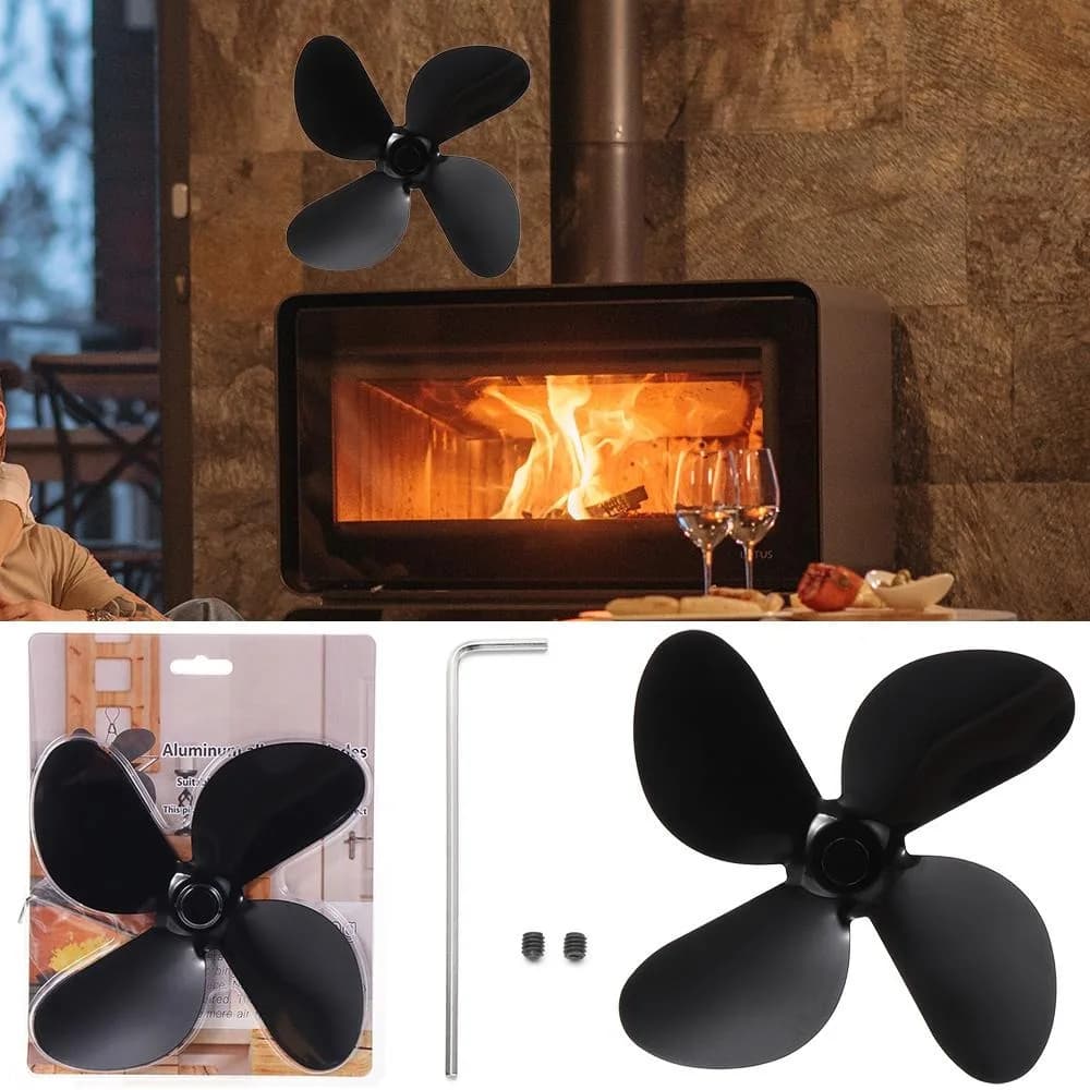 Ventilateur de poêle à bois à 4 pales