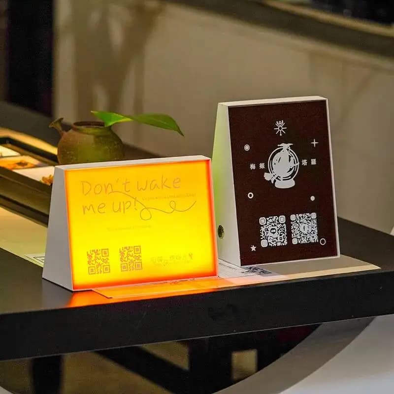 Support de paiement de Code QR lumineux en acrylique