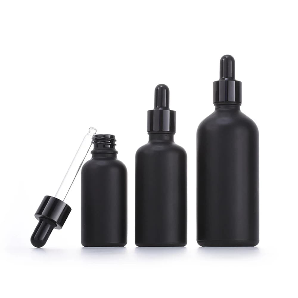 Bouteille compte-gouttes en verre de 10ml 30ml 50ml 100ml, bouteille d'huile Fine, gommage, évitement de la lumière noire, cosmétiques en verre, embouteillage séparé
