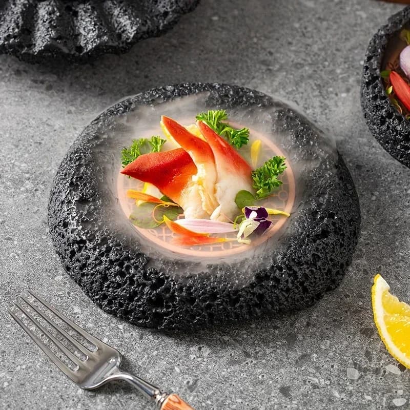 Filles moléculaire Cuisson Filles à glace sèche Disque de météorite créatif Bols de vaisselle japonais ronds Filles explorant la planète