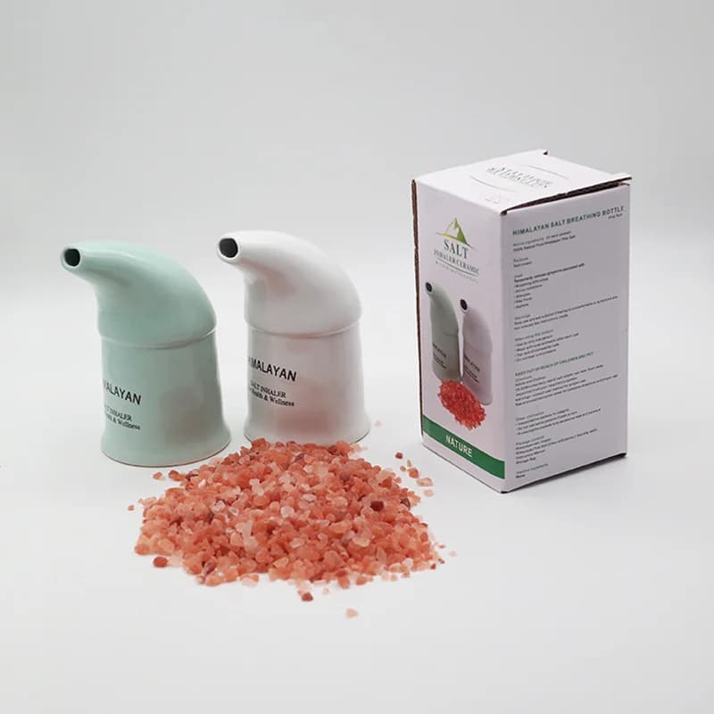 Humidificateur d'inhalateur de sel en céramique, atomiseur pratique de sel de l'himalaya pour nettoyer le système respiratoire et soulager le Stress
