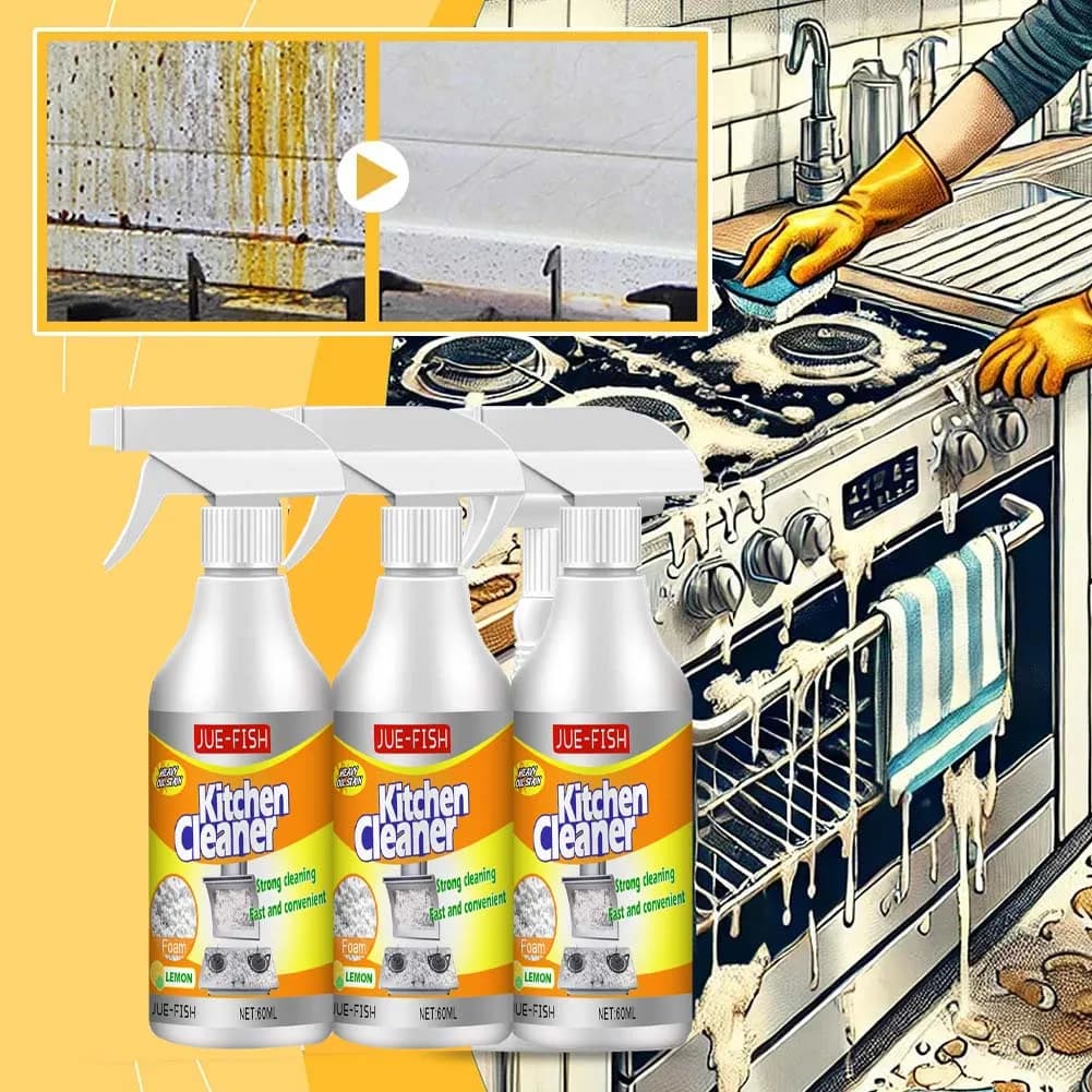 Nettoyeur d'huile lourde de 60ml, taches d'huile de cuisine, dégraissant puissant, dissolvant de taches d'huile, grilles de nettoyage, four, Spray de nettoyage de table de cuisson à domicile