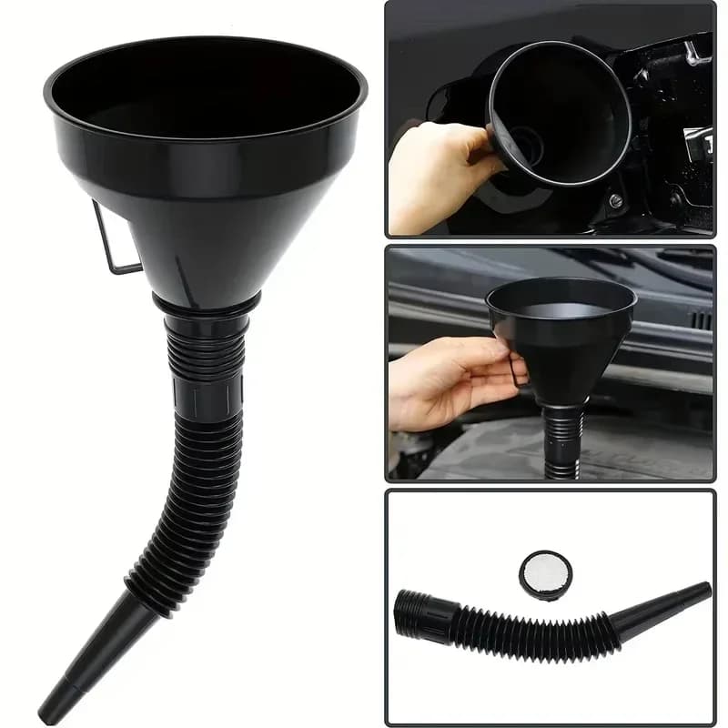 1 entonnoir multifonctionnel flexible : outil de vidange d'huile anti-fuite avec large ouverture et poignée pour automobile