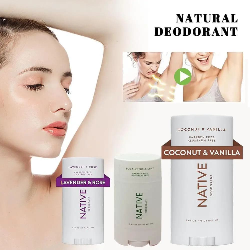 NATIVE – bâton déodorant naturel pour tout le corps, 75g, sans alcool, Base d'huile de noix de coco, déodorant adapté aux voyages, élimination des aisselles, soins de la peau