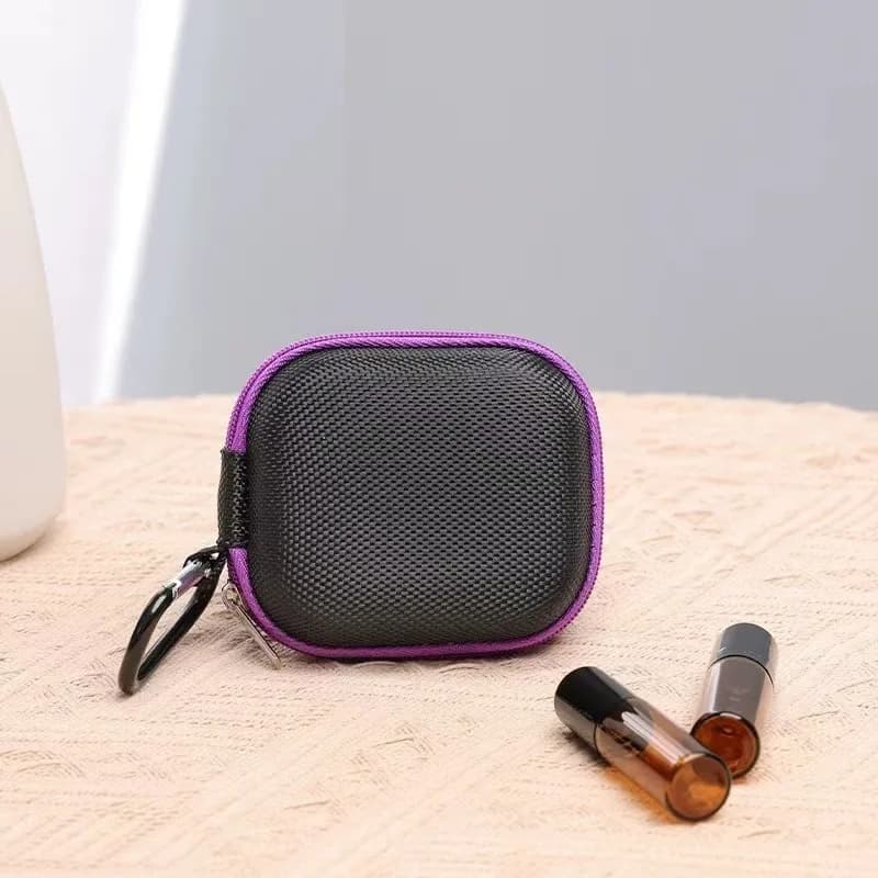 Mini 6 bouteilles de boîte d'huile essentielle, sac de collecte d'huile essentielle de 5 ml, coque rigide, boîte de stockage d'huile essentielle portable,