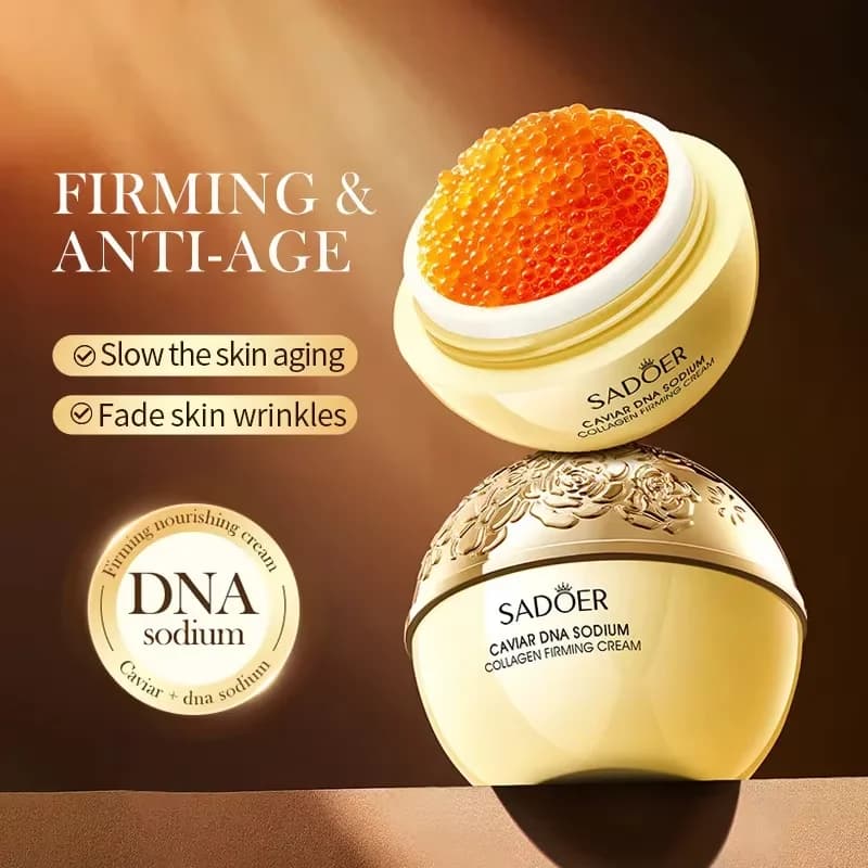 Crème Visage Raffermissante au Caviar Anti-Rides, Collagène Éclaircissant, Hydratation Profonde, Lissante et Illuminatrice – Produits de Soin pour la Peau