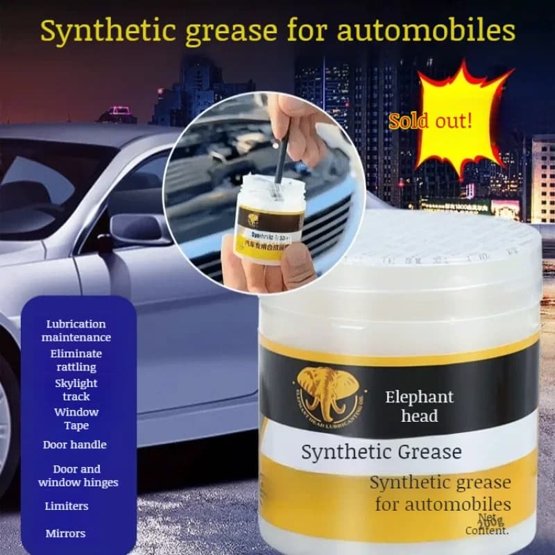 Graisse synthétique de haute qualité pour l'entretien de la voiture, graisse automatique pour toit ouvrant de voiture, graisse synthétique blanche, huile lubrifiante pour porte anormale