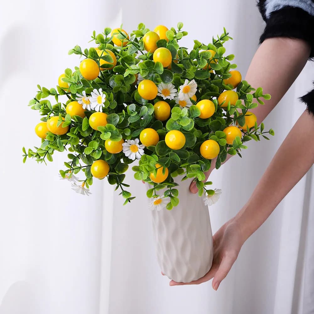 Branche de fleurs artificielles en eucalyptus citronné de 30 cm pour la décoration de la maison, la décoration de mariage, les décorations de jardin extérieur, les bouquets