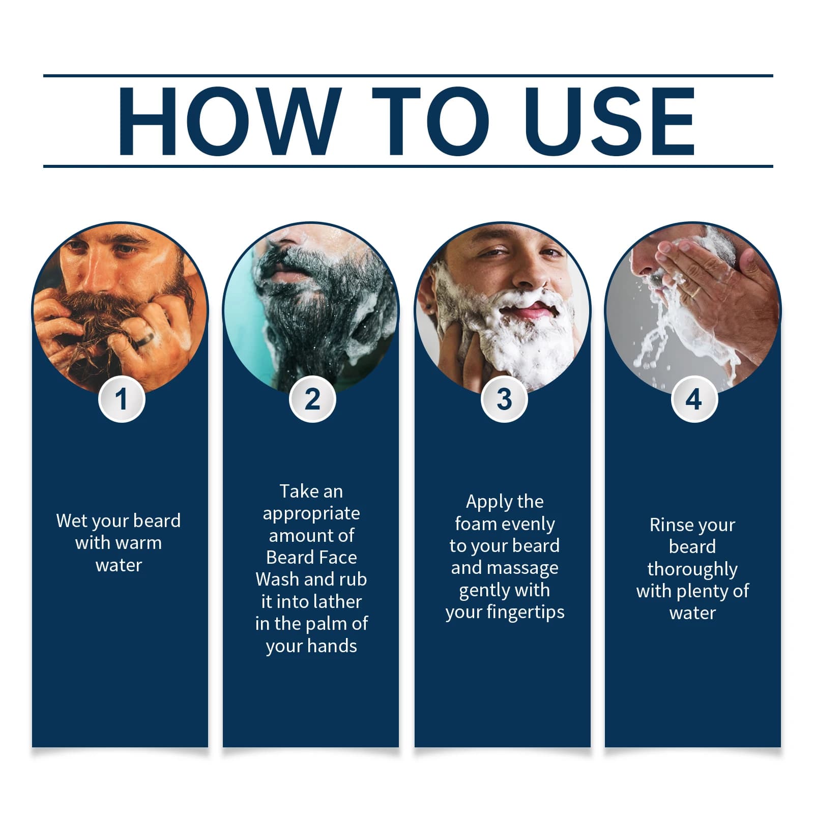 Shampoo à l'huile de bois de santal pour barbe : nourrit, améliore la texture rugueuse, réduit les frisottis, ajoute de la brillance. Le choix privilégié des hommes. Nettoyant doux pour moustache.