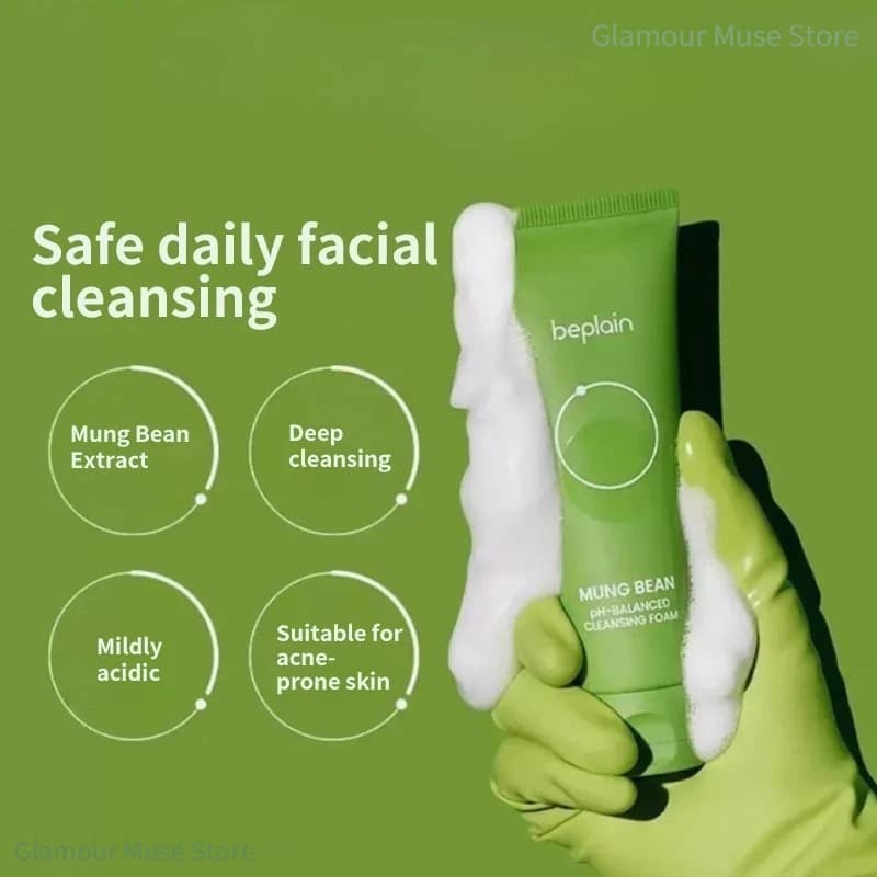 Produits de soin coréens BEPLAIN : Sérum pour les pores à base de haricot mungo, mousse nettoyante en profondeur, masque à l'argile pour nettoyer les pores du visage et huile démaquillante