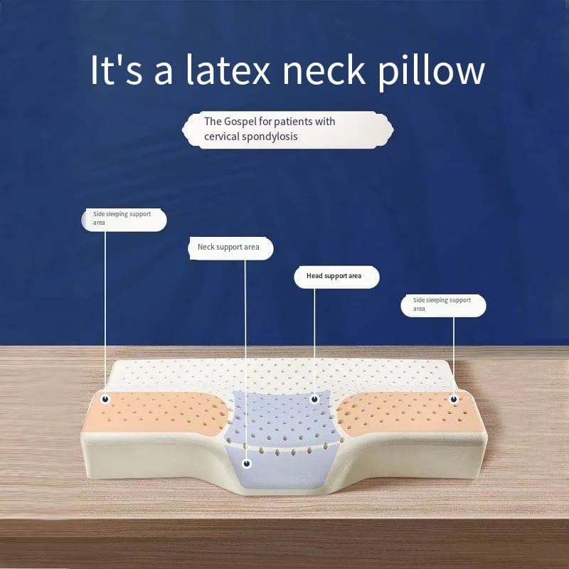 Oreiller confortable pour adultes, latex naturel thaïlandais, 8 heures par nuit, réparation des vertèbres cervicales pour améliorer le sommeil