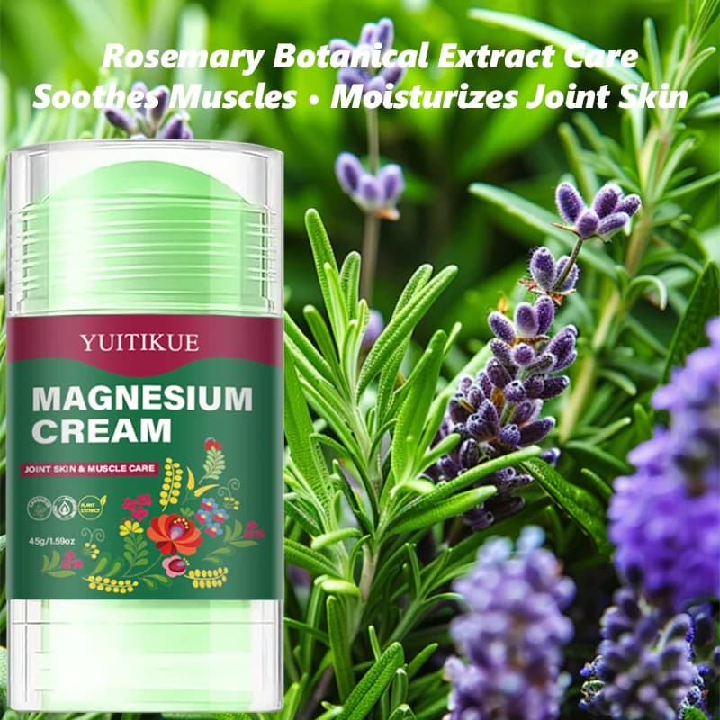 Crème de magnésium multi-usage YUITIKUE, apaise les muscles et les articulations, hydrate la peau avec des extraits botaniques de romarin et de lavande