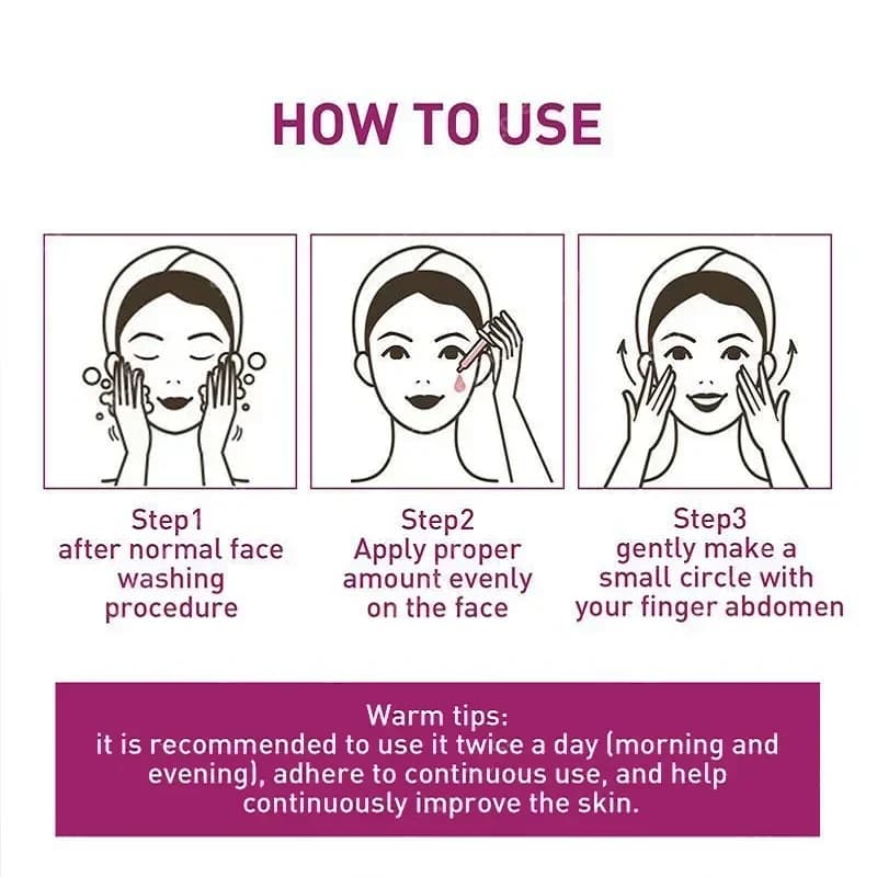 Effet anti-âge instantané anti-rides élimine le sérum pour les rides du visage