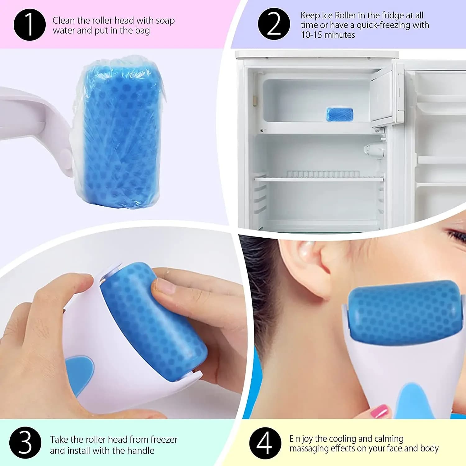 Rouleau de glace frais pour la peau