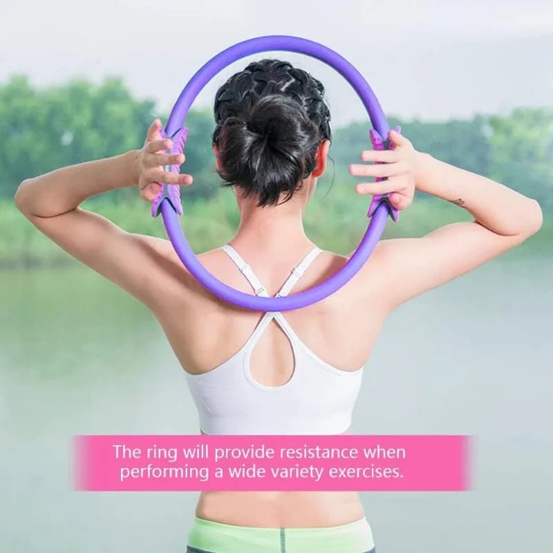 Anneau de Yoga Pilates, cercle d'exercice Durable et antidérapant, cercle d'exercice magique avec double poignée pour l'entraînement musculaire du plancher pelvien des cuisses
