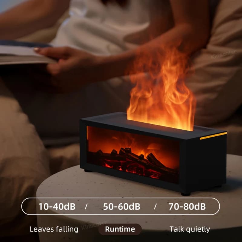 Diffuseur d'arôme de cheminée, humidificateur de flamme créatif, Protection d'arrêt automatique sans eau avec télécommande et veilleuse de cheminée réaliste