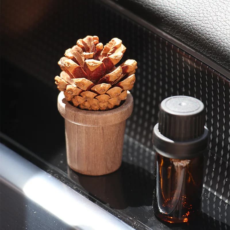 Diffuseur en bois pour huiles essentielles - Désodorisant de voiture, décoration d'aromathérapie, diffuseur de parfum en bois naturel, ornement de bureau