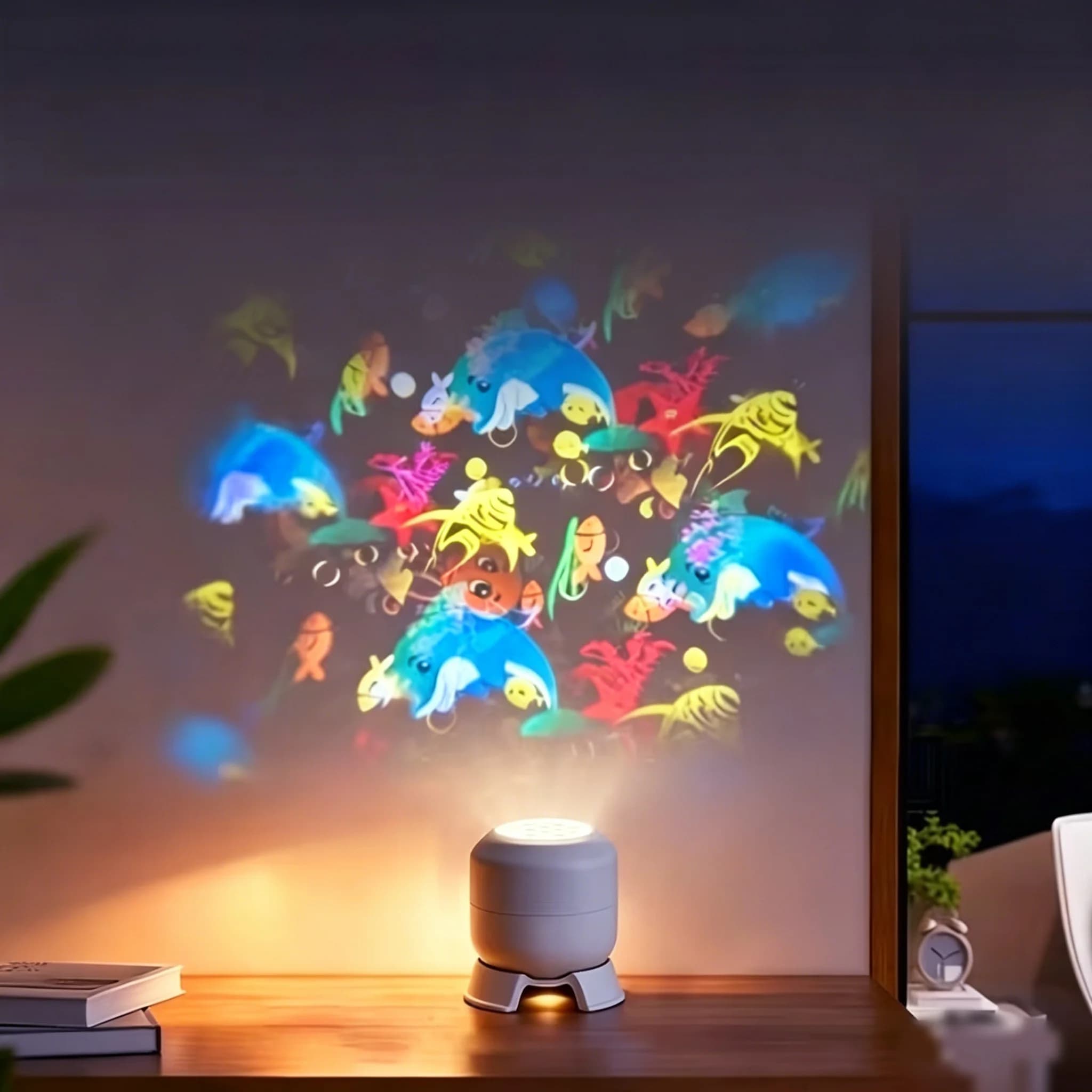 360 °   Effet dynamique ciel étoilé et océan rotatif à LED, veilleuses LED pour chambres, salons et fêtes