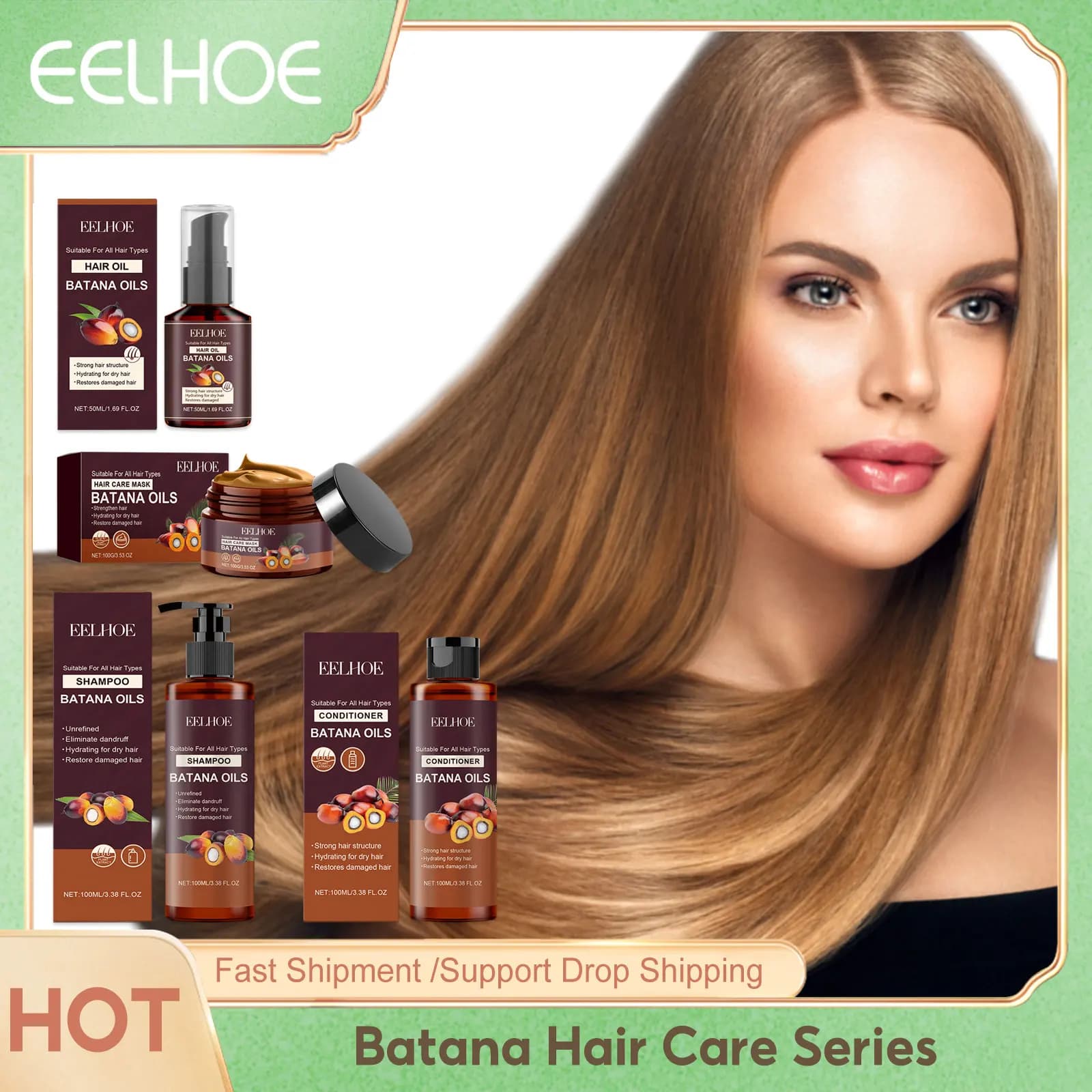 Batana – shampoing renforcant pour cheveux, après-shampooing, Anti-frisottis, hydratant, pour le cuir chevelu, adoucit les cheveux, lissage, réparation, ensemble de soins pour cheveux endommagés