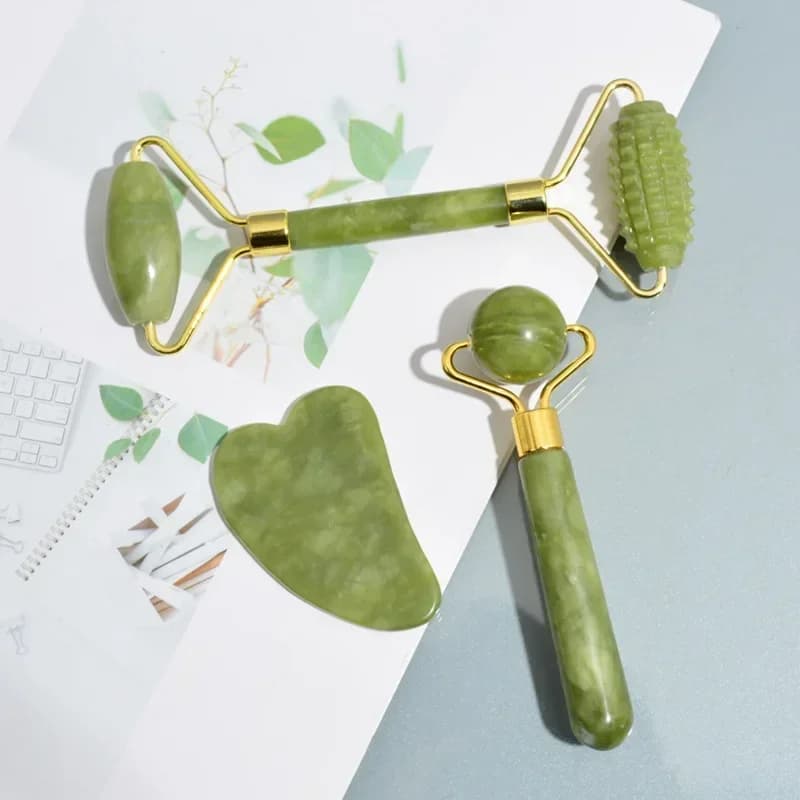 Rouleau de Jade naturel Gua Sha pour le visage