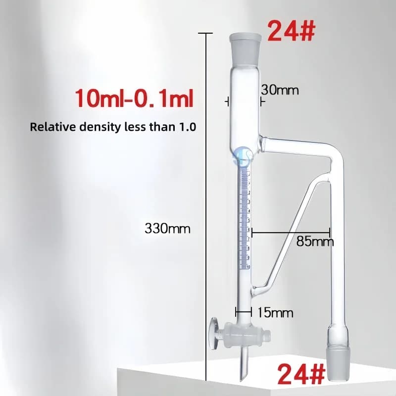 Tube de détermination d'huile volatile 5ml--10ml, testeur d'huile légère, équipement d'extraction d'huile volatile, appareil pour laboratoire