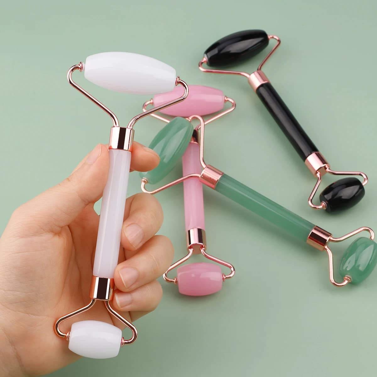 Rouleau & Gua Sha, rouleau pour le visage, rouleau pour le visage, outils de soins de la peau, masseur en résine, Massage du visage pour le visage, les yeux, le cou et le corps