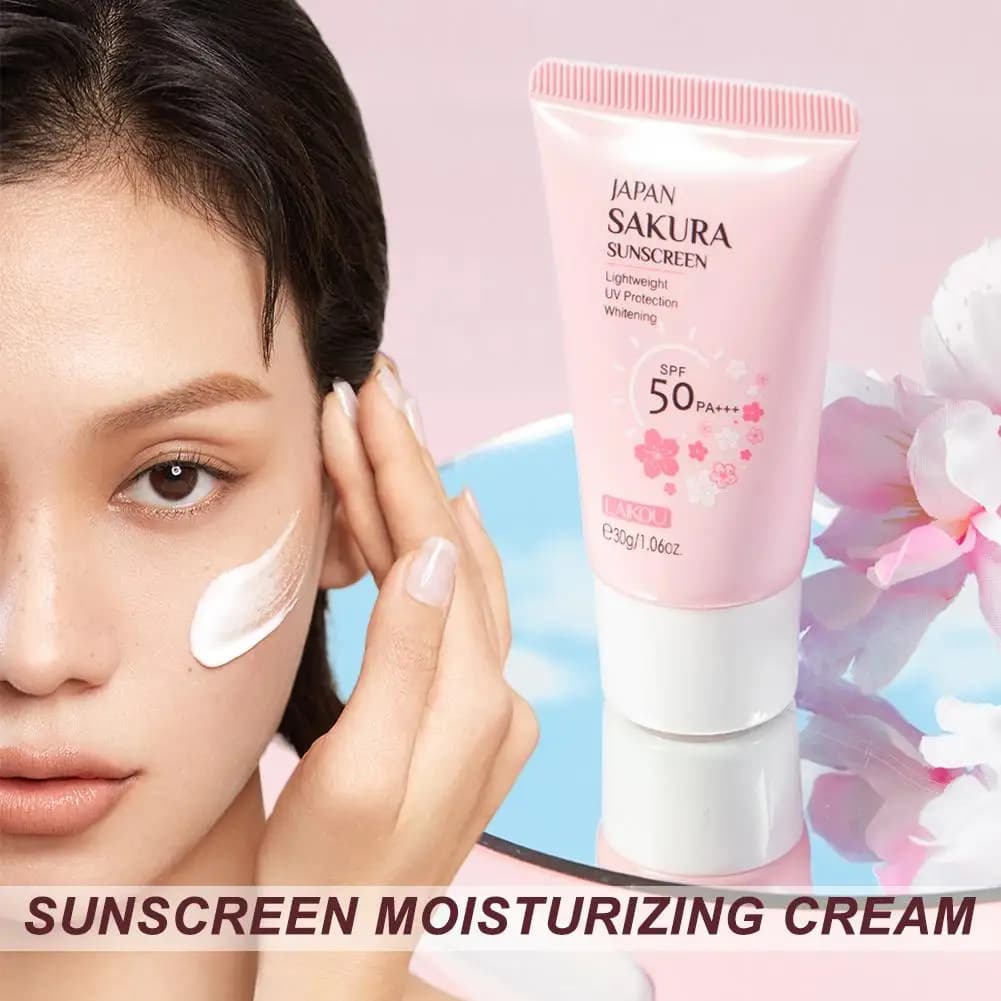 Sakura-Crème Solaire éventuelles F50 Hydratante UV, Protection du Visage et du Corps, Isolation Gratitude, Contrôle de l'Huile, SAP Mélanine, Soins de la Peau