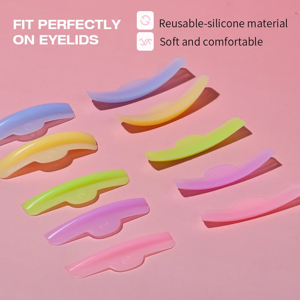 5 Tailles de boucliers pour rehaussement de cils, Rouleaux de permanente pour cils naturels, Rouleaux de lamination, Boucliers plats pour rehaussement et teinture de cils courbure C