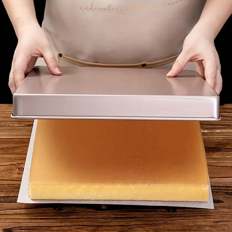 Moule de cuisson carré profond de 28x28 cm (11 pouces) pour gâteau roulé, moule de cuisson antiadhésif domestique pour nougat et pâtisserie flocon de neige